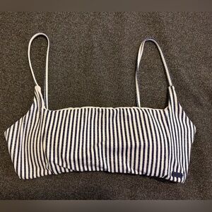 Roxy Navy and White Striped Top